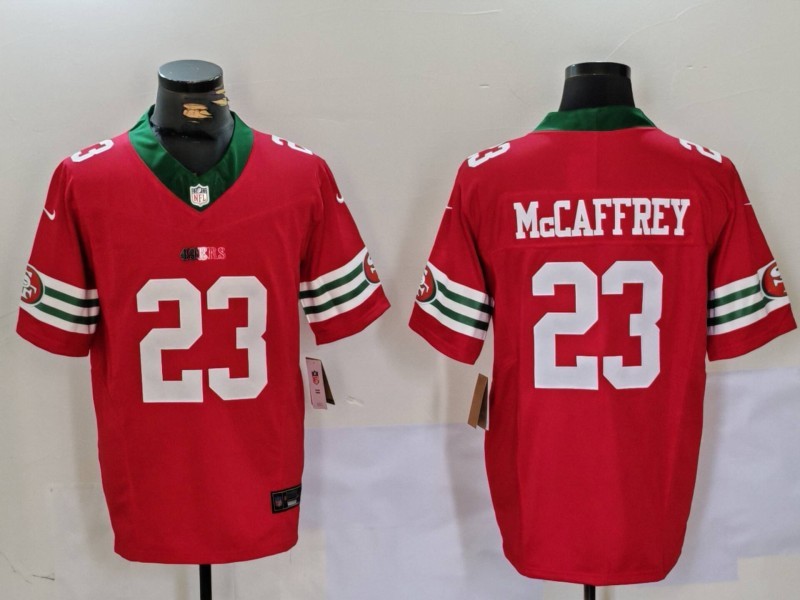 Men San Francisco 49ers 23 Mccaffrey Red Mexico three generations 2024 Nike Vapor Limited NFL Jersey style 906